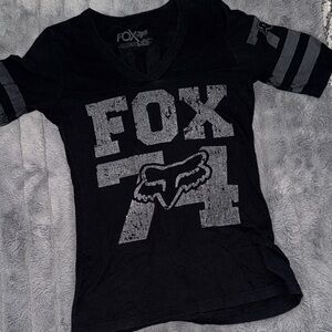 Fox Black and Gray Logo Tee